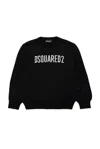 Dsquared2 D2k148u Knitwear Dsquared Wool-blend Crew-neck Sweater With Logo In Nero