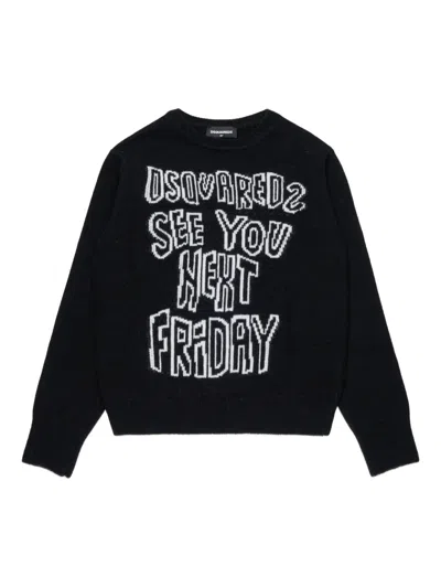 Dsquared2 Kids' Logo-intarsia Sweater