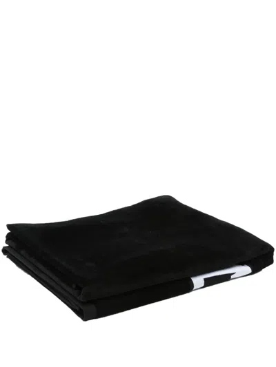 Dsquared2 Logo-jacquard Beach Towel In Black