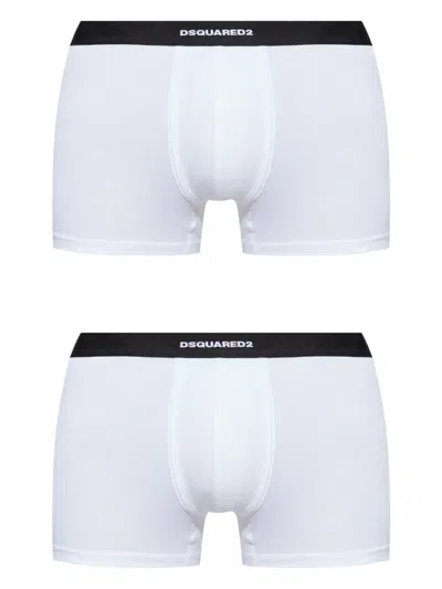 Dsquared2 Logo-jacquard Boxer Shorts In White