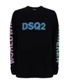 Dsquared2 Crewneck Sweatshirt With Logo Print In Black