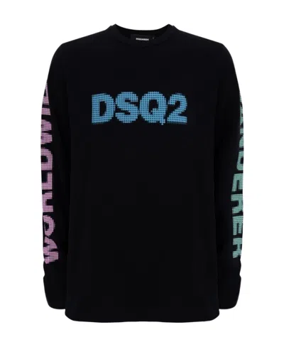 Dsquared2 Logo Jacquard Sweater In Black