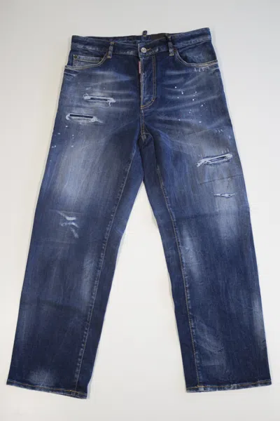 Dsquared2 Logo Jeans In Blue