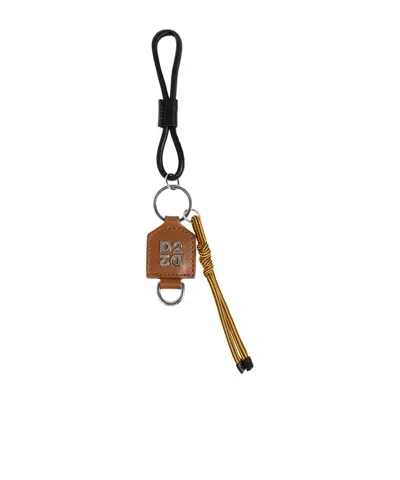 Dsquared2 Logo Keychain In Brown