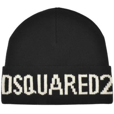 Dsquared2 Logo Knit Beanie Black