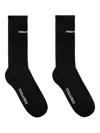 Dsquared2 Logo-knit Ribbed Socks In Black