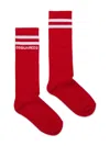 Dsquared2 Logo-knit Socks In Red