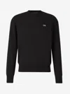 Dsquared2 Timeless Crewneck Sweater With Ribbed Cuffs And Hem In Logo Patch On The Front