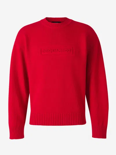 Dsquared2 Logo Knitted Sweater In Red
