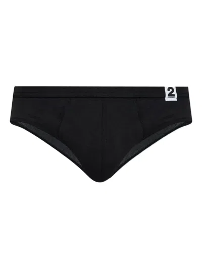 Dsquared2 Logo-label Briefs In Black