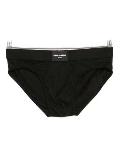 Dsquared2 Logo-label Briefs In Black