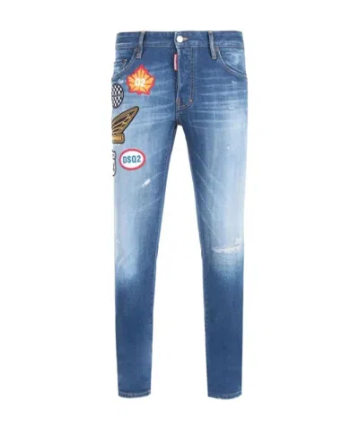 Dsquared2 Logo-labelled Jeans In Blue
