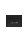 Dsquared2 Logo-plaque Leather Cardholder In Black