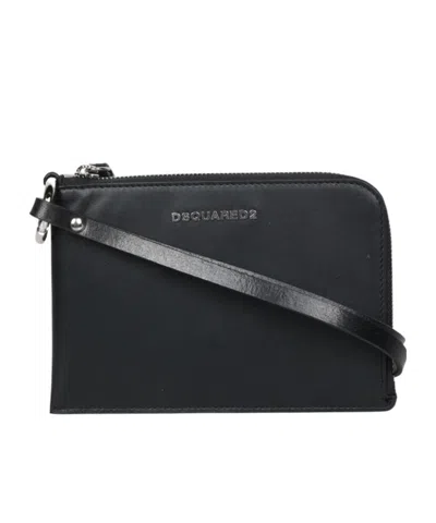 Dsquared2 Logo-lettering Coin Purse In Black
