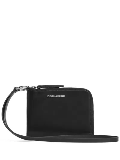 Dsquared2 Logo-lettering Coin Purse In Schwarz