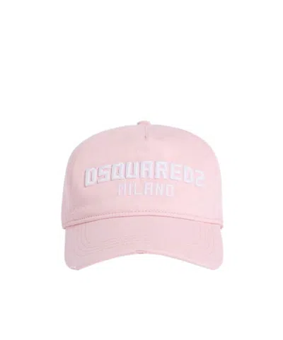 Dsquared2 Logo Lettering Distressed Baseball Cap In Gold