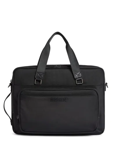 Dsquared2 Logo-lettering Laptop Bag In 黑色