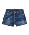 Dsquared2 Shorts Denim Con Effetto Vissuto In Blue