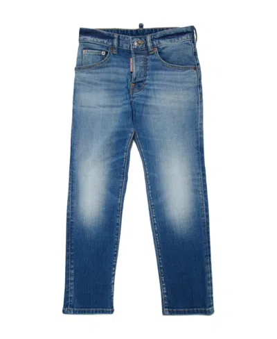 Dsquared2 Logo Logo Jeans In Blue