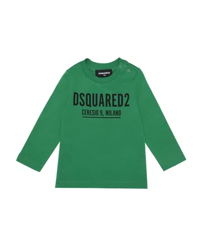 Dsquared2 Logo Long Sleeve T-shirt In Green