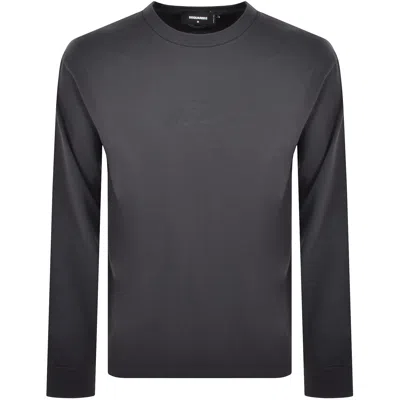 Dsquared2 Logo Long Sleeve T Shirt Grey