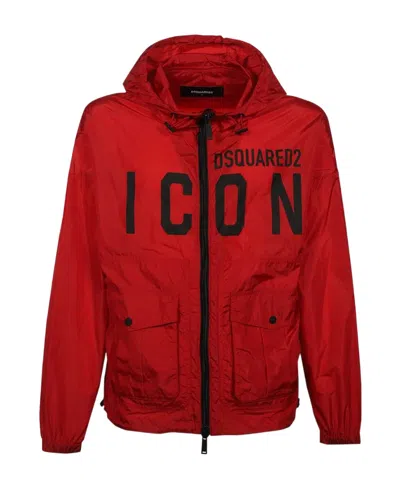 Dsquared2 Logo Long-sleeved Jacket In Red