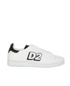 Dsquared2 Low Lace-up Sneakers With Printed Logo In White