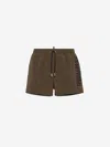 Dsquared2 Midi Boxer With Logo In Military Green