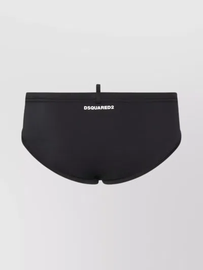 Dsquared2 Logo Midi Swim Slip In Black