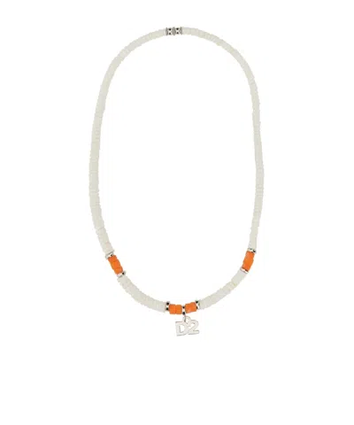 DSQUARED2 DSQUARED2 LOGO-CHARM BEADED NECKLACE