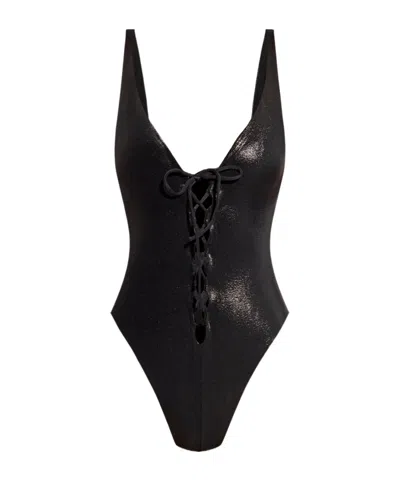 Dsquared2 Logo One-piece Swimsuit In Black