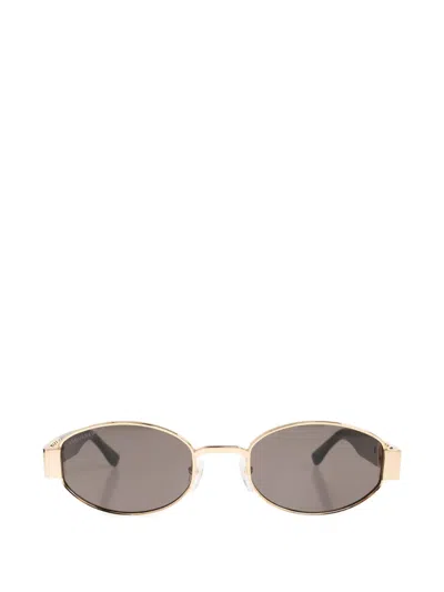 Dsquared2 Logo Oval-frame Sunglasses In Gold