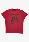 Dsquared2 Female Crew Neck Graphic Print Tops In Red
