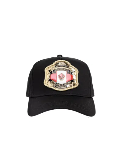 Dsquared2 Logo-patch Baseball Cap In Black