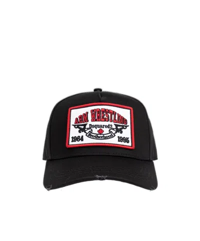 Dsquared2 Logo Patch Baseball Cap In Black