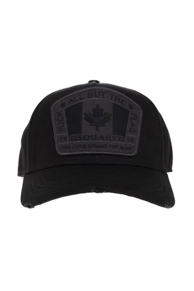 Dsquared2 Canadian Flag Baseball Cap In Black