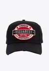Dsquared2 Black D2 Patch Baseball Cap In Black