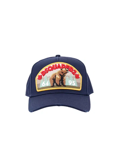 Dsquared2 Logo Patch Baseball Cap In Blue