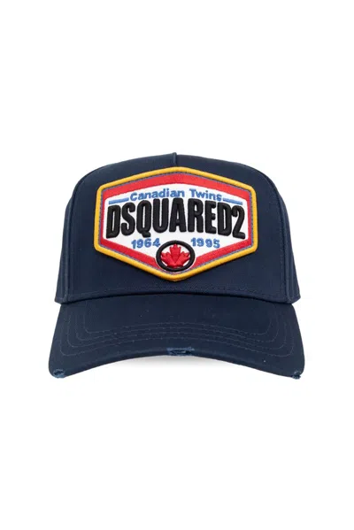 Dsquared2 Logo Patch Baseball Cap In Blue