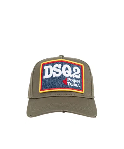 Dsquared2 Logo Patch Baseball Cap In Green