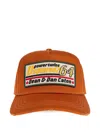 Dsquared2 Dsquared Men Baseball Hat With Logo Patch In Orange