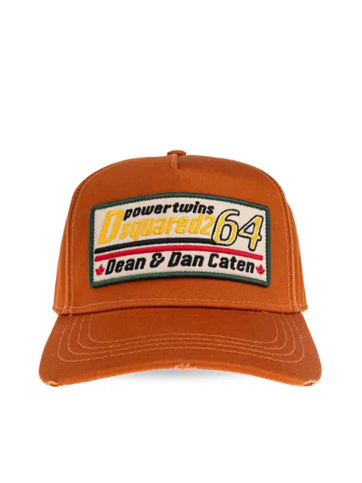 Dsquared2 Logo Patch Baseball Cap In Orange