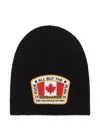 Dsquared2 Ribbed Knit Hat In Black