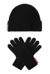 DSQUARED2 LOGO PATCH BEANIE & GLOVES