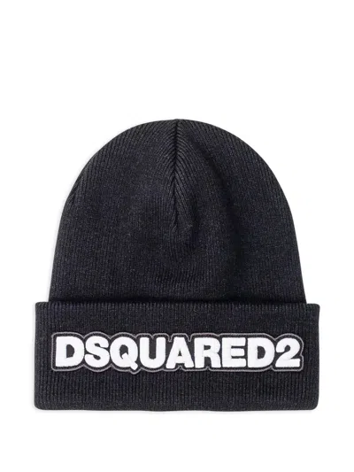 Dsquared2 Logo-patch Beanie In Brown
