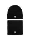 Dsquared2 Logo-patch Beanie Hat Set In Black