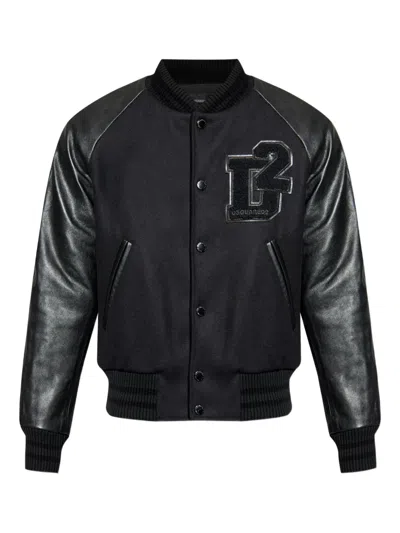 DSQUARED2 LOGO-PATCH BOMBER JACKET
