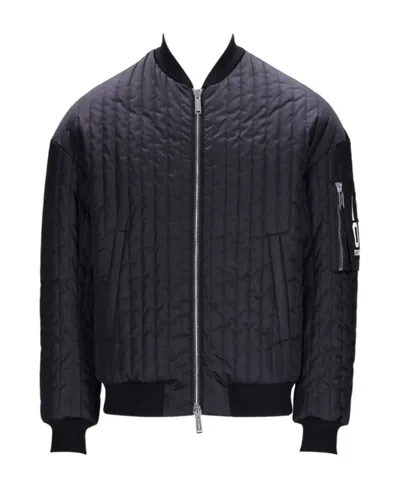 Dsquared2 Logo-patch Bomber Jacket In Black