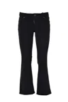 Dsquared2 Logo Patch Bootcut Cropped Trousers In Nero