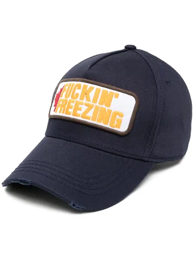 Dsquared2 Logo Patch Cap In Blue